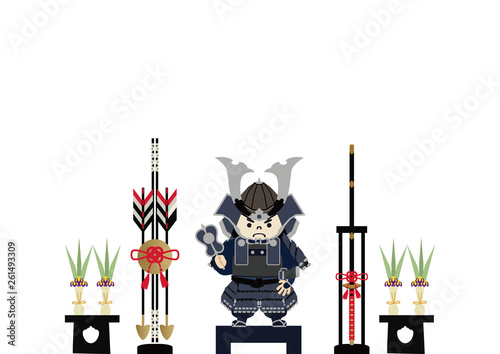 鎧武者 端午の節句のイメージ 日本の季節のイラスト 五月人形 こどもの日のイラスト素材 Stock Vektorgrafik Adobe Stock