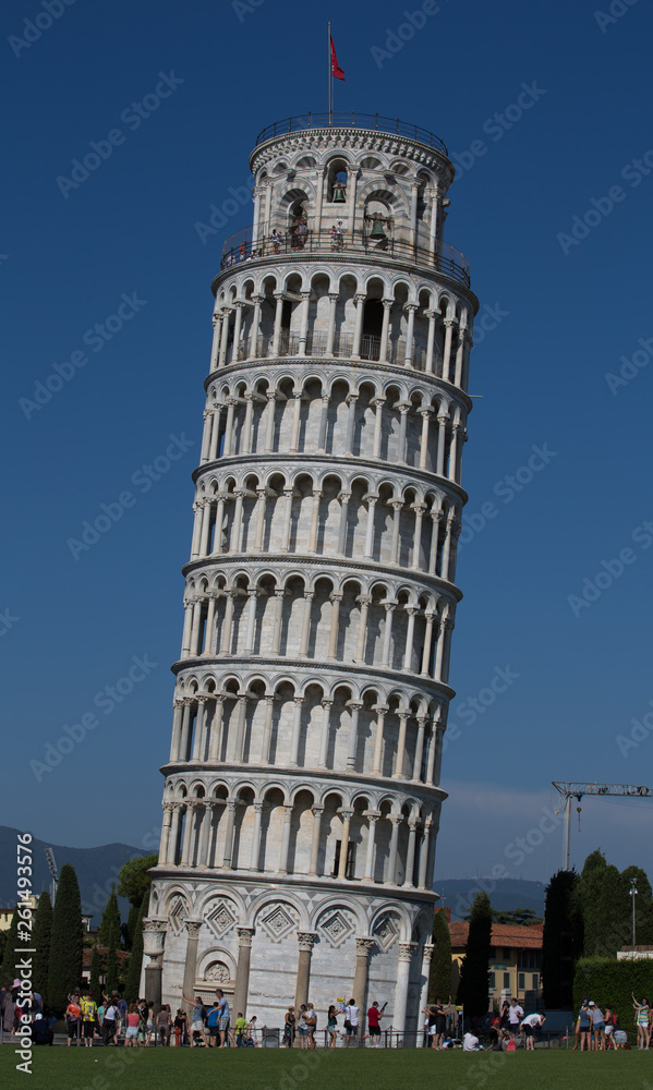 A view of famous Leaning tower of Pisa, Italy