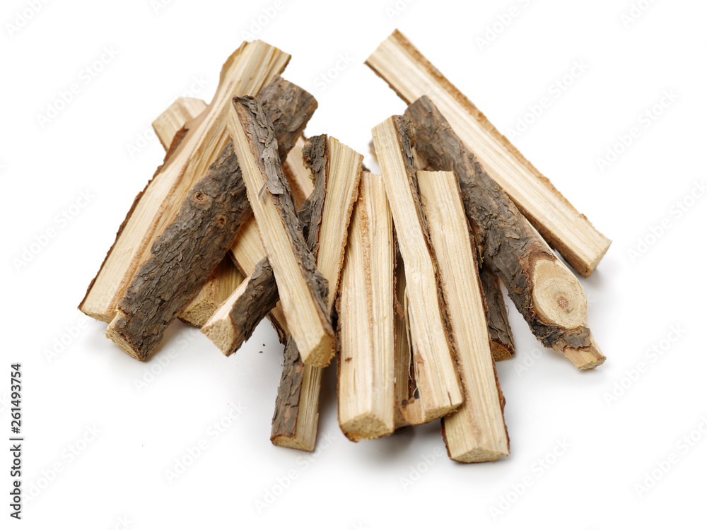 Pile of firewood isolated on a white background