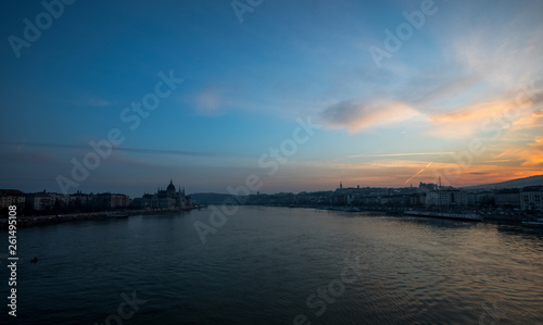 A view of Budapest city scene at night © derege