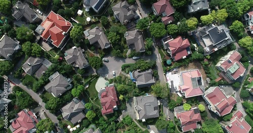 Aerial view of a neighborhood housing  in the Shanghai suburban