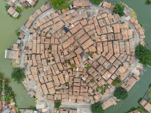 Aerial view of the Bagua Village of Licha Cun photo