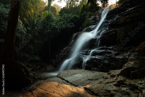 Tropical waterfall in Summer