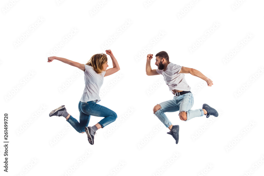 Cool people jumping