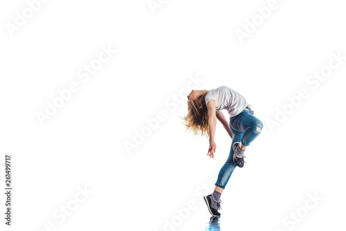 Young girl on aerobic training