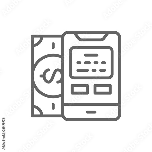 Payments methods, POS terminal, banking, credit card line icon.
