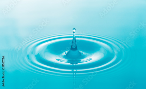 Clean water drop on surface water background