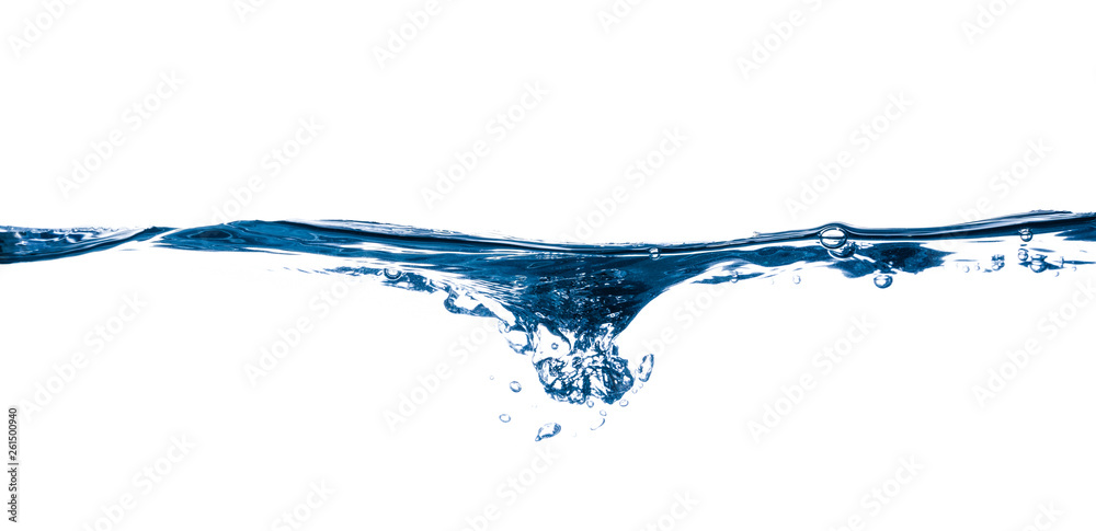 Clean water with bubbles on white background Clean water with bubbles on white background