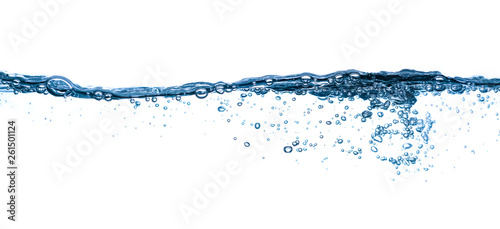 water splash and bubbles isolated on white background