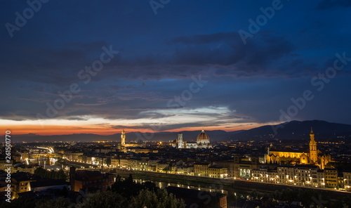 City scene of Florence at sunset time © derege