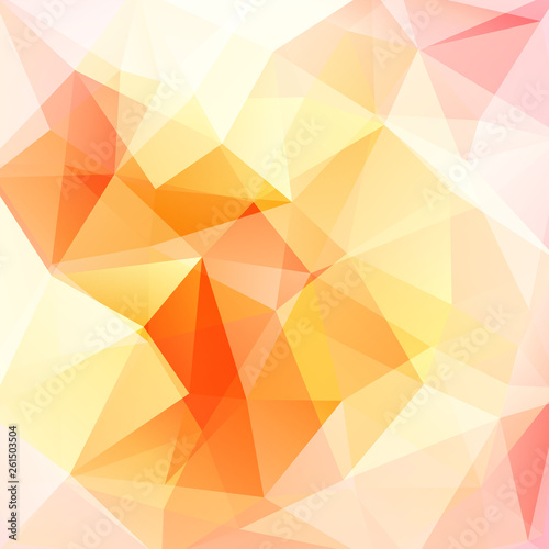 Abstract mosaic background. Triangle geometric background. Design elements. Vector illustration. White  yellow  orange colors.