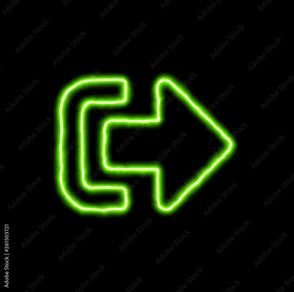 green neon symbol sign exit (out) green neon symbol sign exit (out)