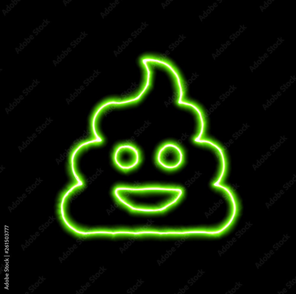 green neon symbol poo