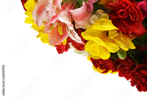 bouquet of flowers isolated on white background © aykutkarahan