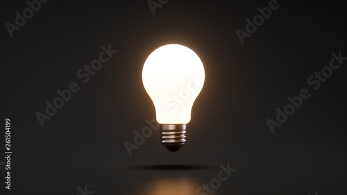 light bulb on black background photo