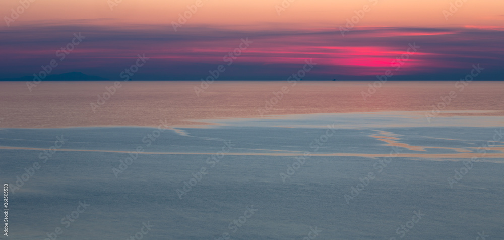 A view of beautiful sea scape at sunset time