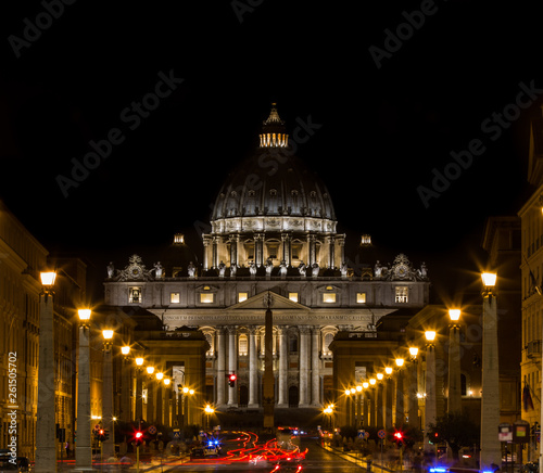 Night view of the road to the Vatican © derege