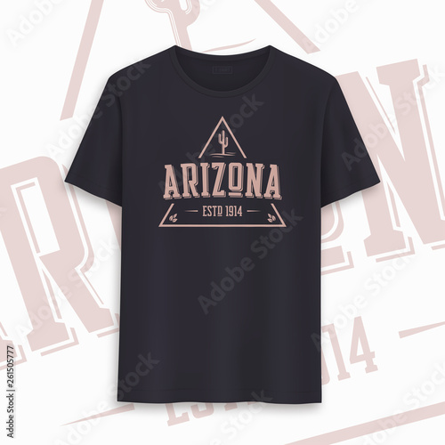 Arizona state graphic t-shirt design, typography, print. Vector illustration.