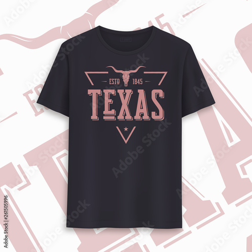 Texas state graphic t-shirt design, typography, print. Vector illustration.