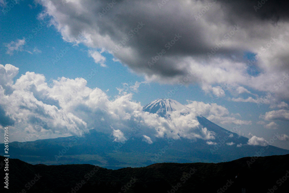 clouds over mountains