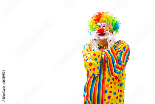 Male clown isolated on white 