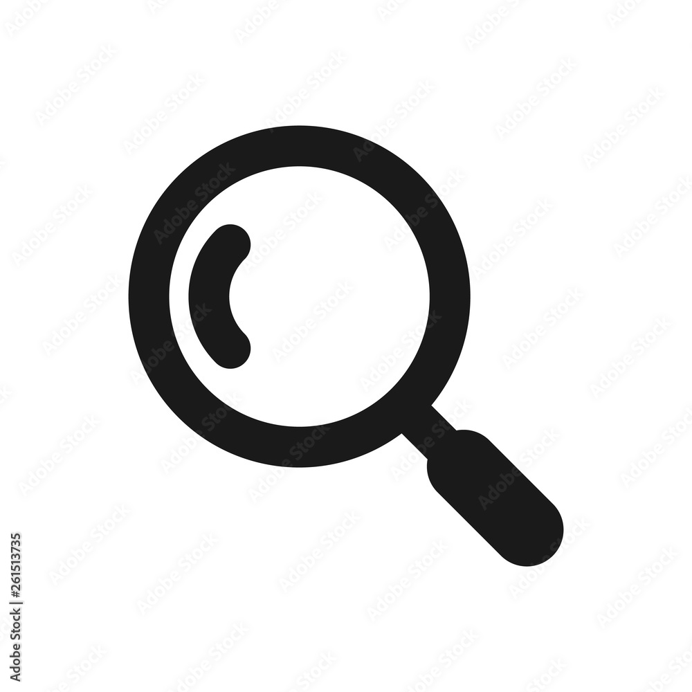 Search icon illustration. Magnifying glass or search icon, flat vector graphic on isolated background. Search icon illustration. Magnifying glass or search icon, flat vector graphic on isolated background.