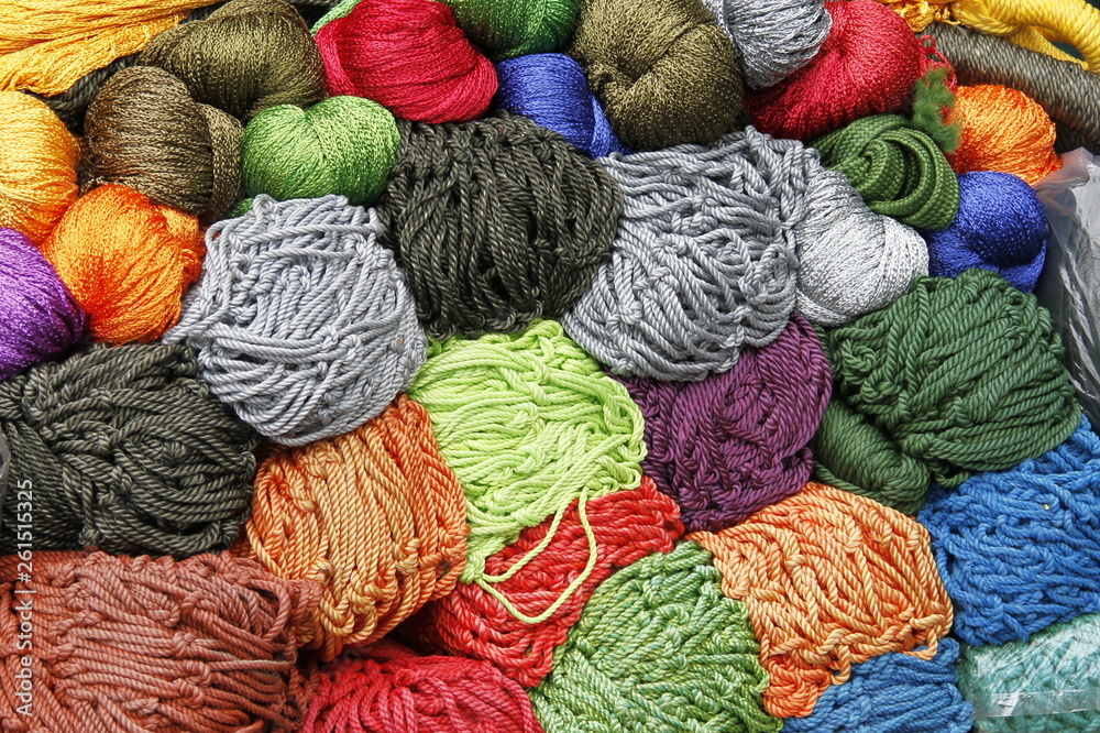 sfondo texture - gomitoli di lana colorati Stock Photo