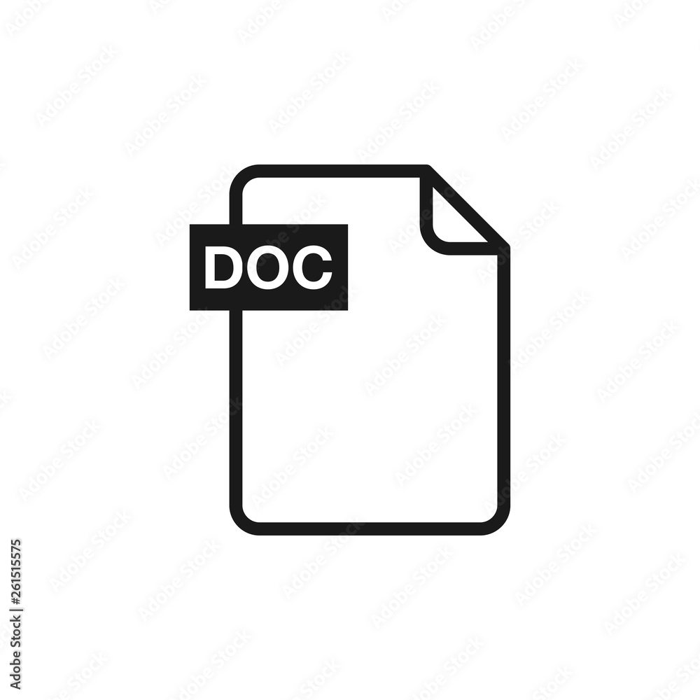 File with doc extension. Vector icon. File document vector illustration. File with doc extension. Vector icon. File document vector illustration.