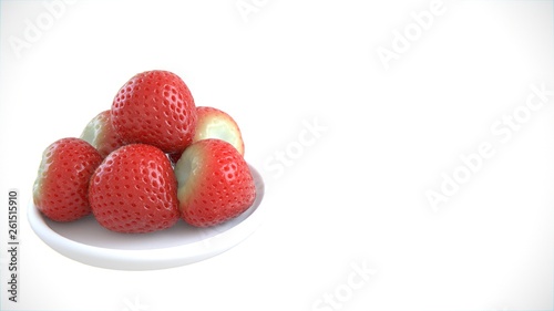 Bunch of Strawberries isolated over solid background