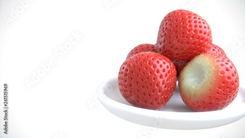 Bunch of Strawberries isolated over solid background