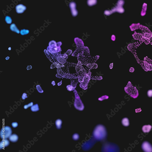 Obraz na plátne Molecular Particles Futuristic Design