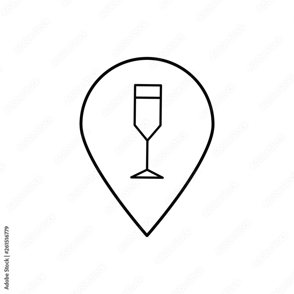 Location pin with glass Location pin with glass