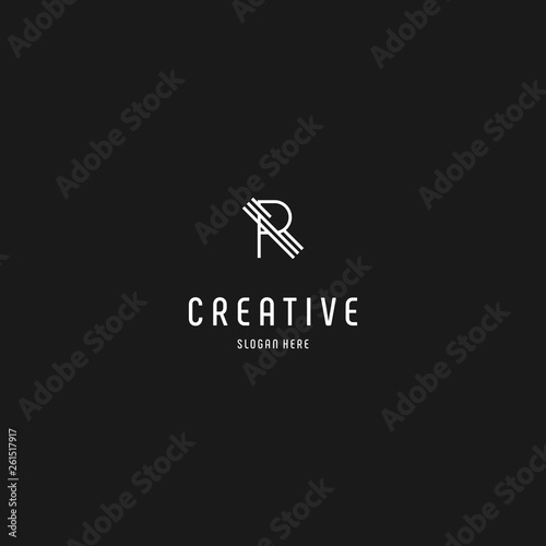 Letter R logo design vector illustration. Simple and elegant R initial logo, R logo design template vector
