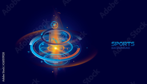 Vector sports with futuristic technology background design.