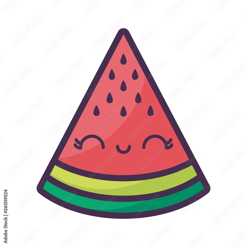 slice of watermelon fruit kawaii character slice of watermelon fruit kawaii character