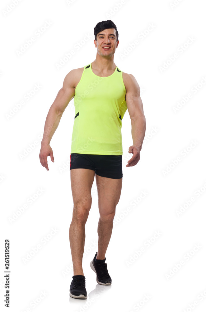 Strong male athlete isolated on white Strong male athlete isolated on white