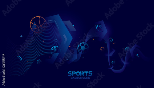 Vector sports with futuristic technology background design.