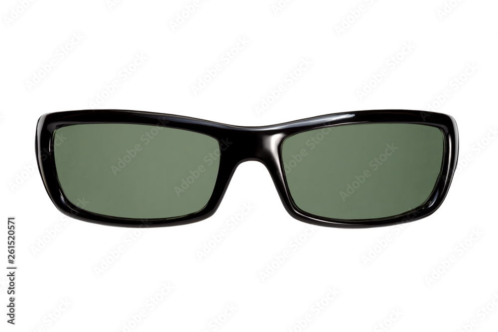 Stylish unisex sunglasses on a white background.	Front view.	