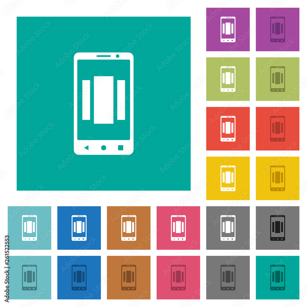 Setting up mobile homescreen square flat multi colored icons Setting up mobile homescreen square flat multi colored icons