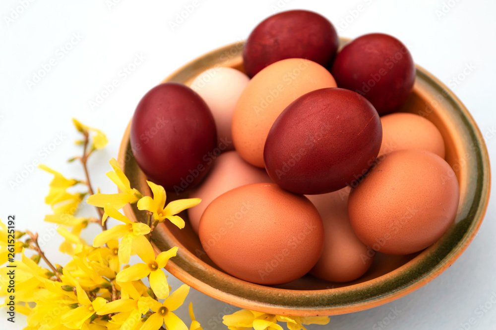 Easter background with eggs and spring flowers. Easter background with eggs and spring flowers.