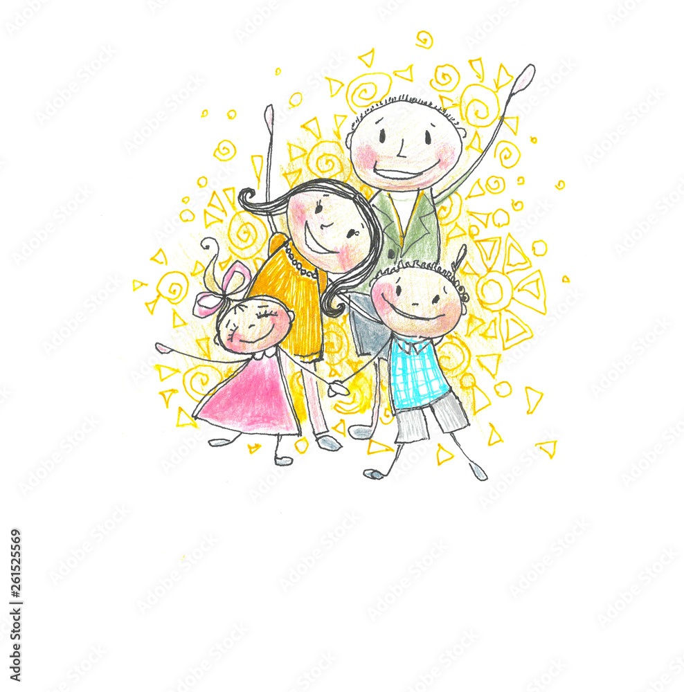 Holiday card with children. Beautiful bright pattern. Color graphic image. Holiday card with children. Beautiful bright pattern. Color graphic image.