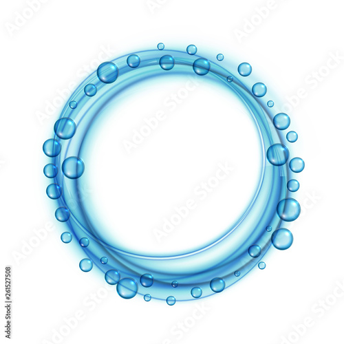 soap water bubbles blue frame background