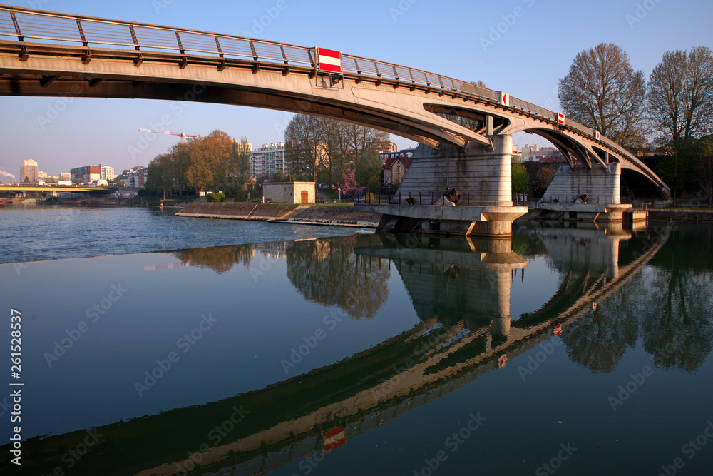 Lock of Charenton le pont city on Marne river