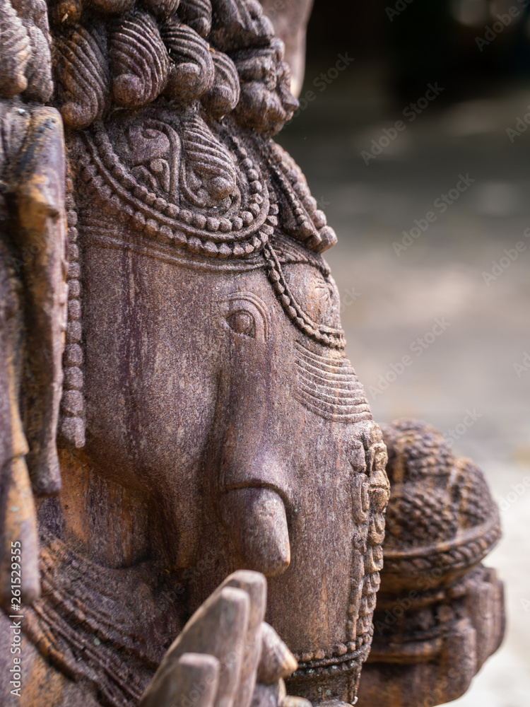 The Statue of Old Ganesha Carving