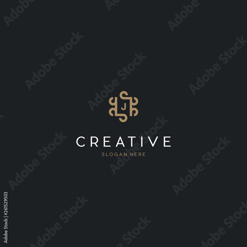 Universal creative premium letter J initials ornate signature symbol. Graceful vector sign. Letter J Royal Luxury Logo Design