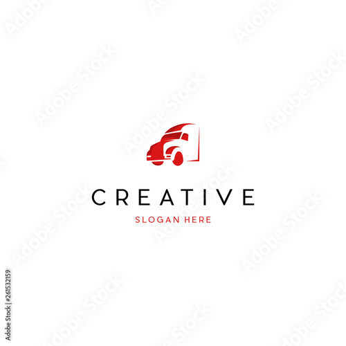 Truck Logistic Creative Vector Logo Design, truck vector logo illustration, Truck logo template, Perfect logo for business related to automotive industry
