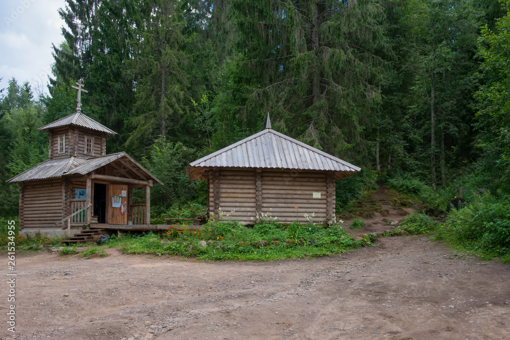 Chapel and swimming pool in the forest near Tikunok spring Chapel and swimming pool in the forest near Tikunok spring