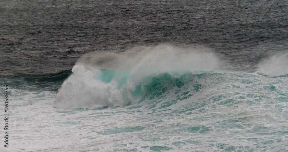 Waves in Atlantic Ocean, Porto Moniz, Madeira Island Portugal, Slow Motion 4K Waves in Atlantic Ocean, Porto Moniz, Madeira Island Portugal, Slow Motion 4K