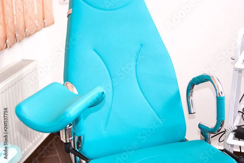 gynecology in the clinic. gynecology room, medical instruments, interior of the genicology clinic photo