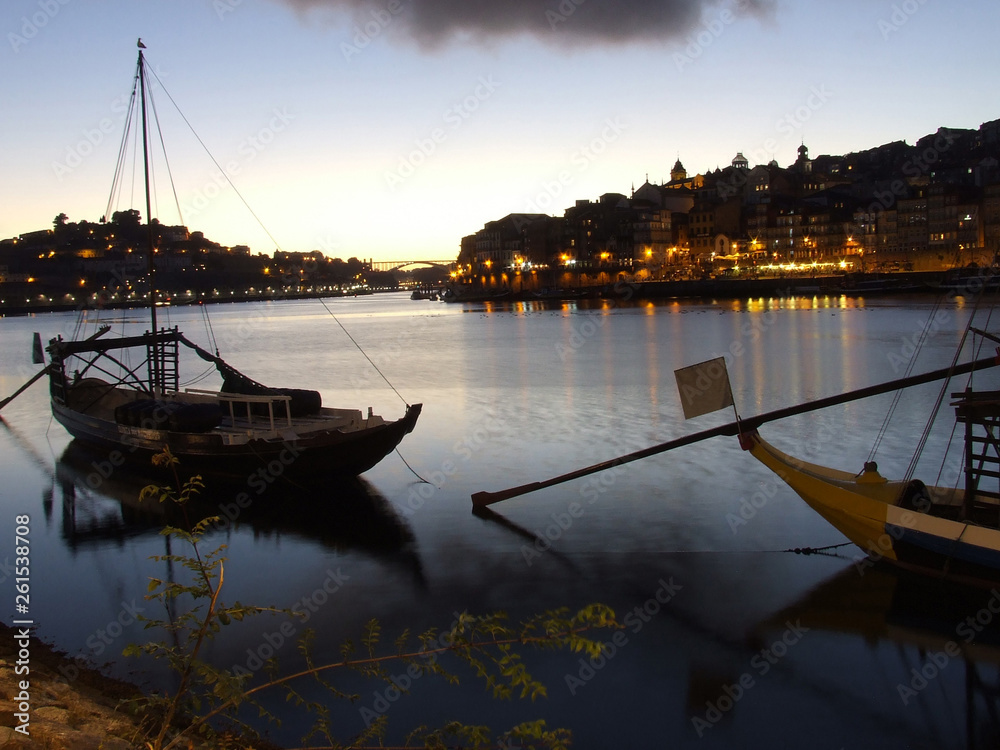 A view of Porto by night from Vila Nova De Gaia, Portugal